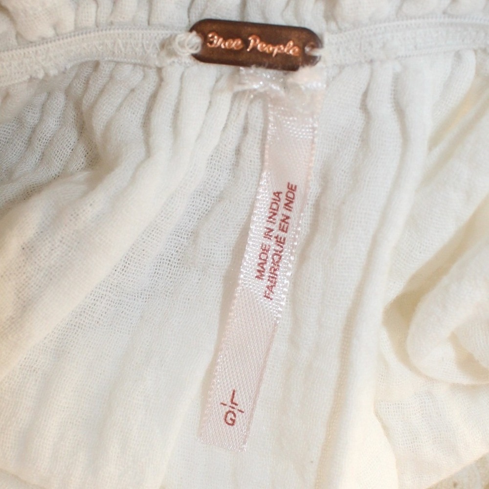 Free People Sunny Days Embroidered Cotton Cami Top in Ivory Size Large NWOT - Picture 6 of 8